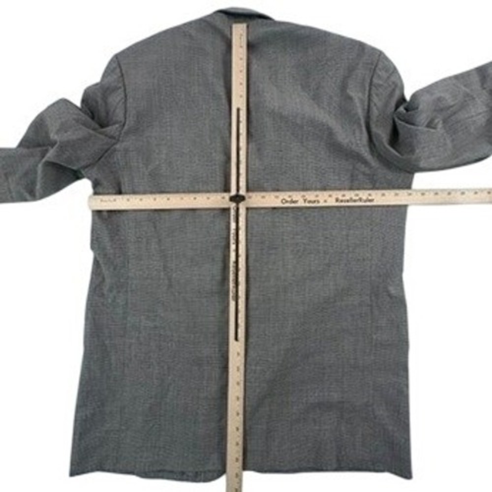 Marzoni Mens Blazer 48R Gray Plaid Lanificio di Marzoni Wool Silk Blend 3 Button - Picture 13 of 15